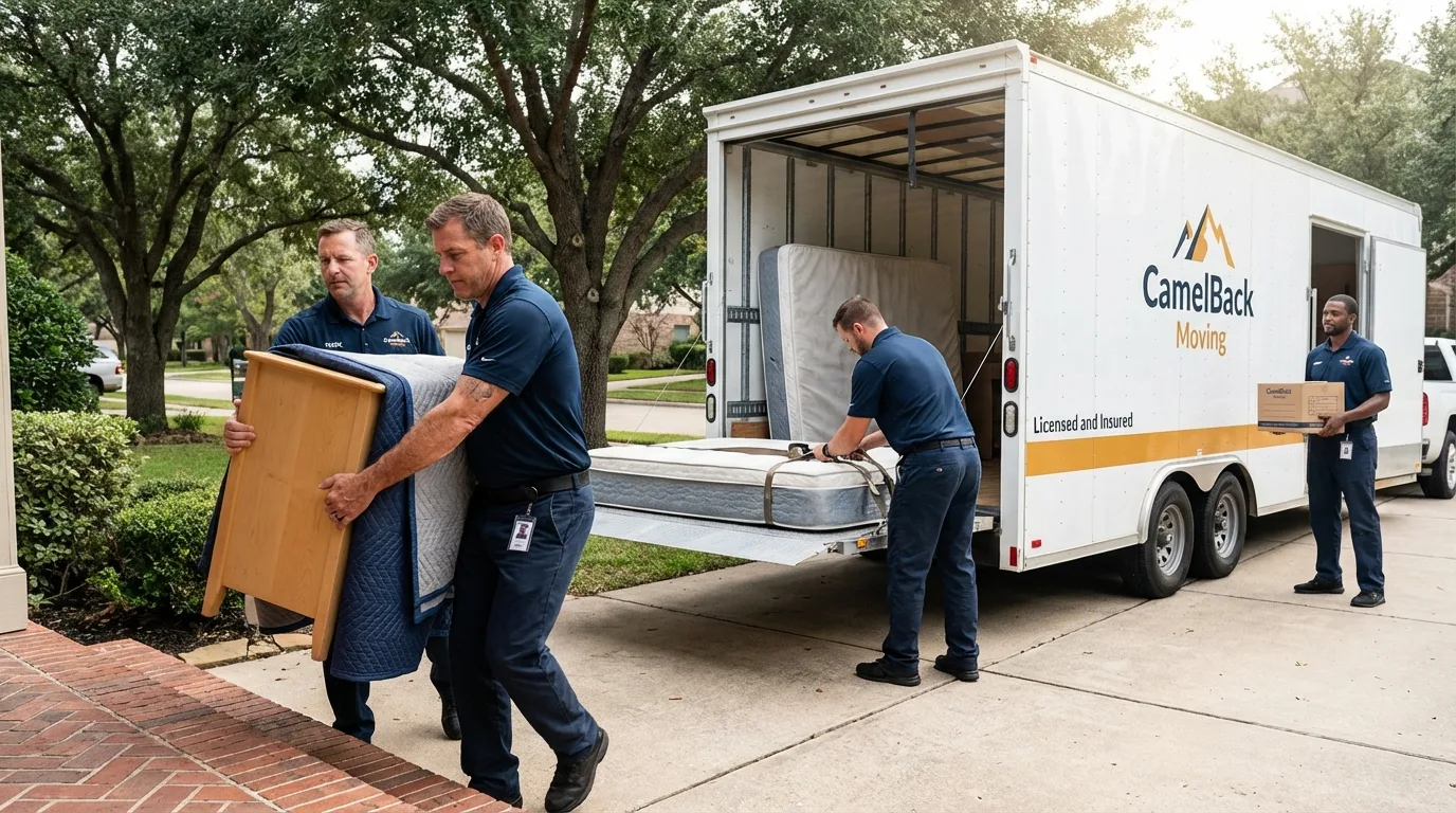 Crew loading residential truck for cross-state move from Kaysville, UT