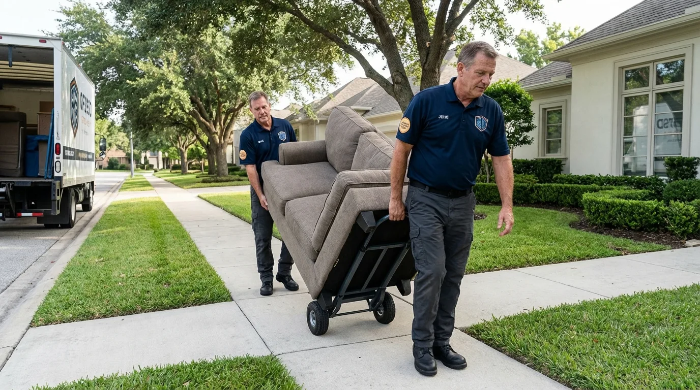 Local residential moving crew loading furniture in Kaysville, UT